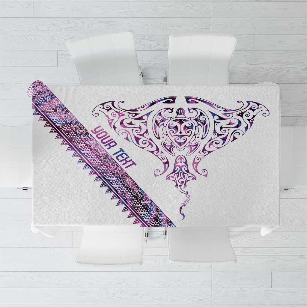 Mawhero Paua shell Kowhaiwhai Taniko Personalised Tablecloth Manta Ray Shark-Turtle Maori Tribal Style LT9 Pink - Polynesian Pride