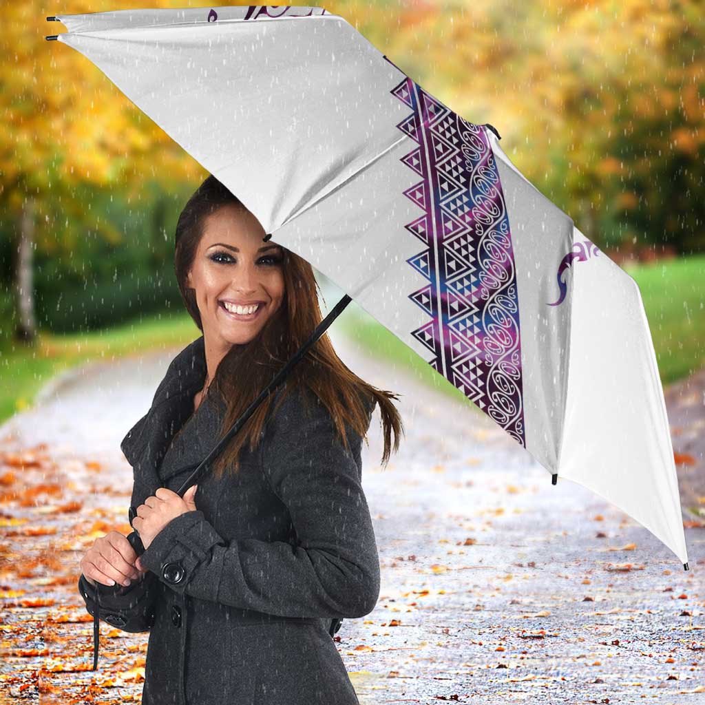 Mawhero Paua shell Kowhaiwhai Taniko Personalised Umbrella Manta Ray Shark-Turtle Maori Tribal Style