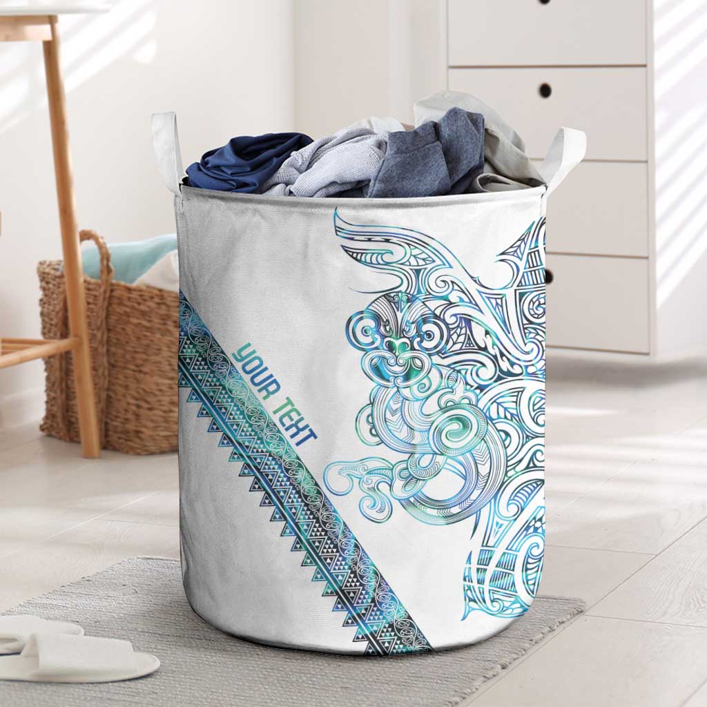 Kahui Whetu Paua shell Kowhaiwhai Taniko Personalised Laundry Basket Taniwha Maori Tribal Style LT9 Blue - Polynesian Pride