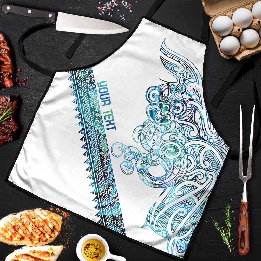 Kahui Whetu Paua shell Kowhaiwhai Taniko Personalised Apron Taniwha Maori Tribal Style LT9 Blue - Polynesian Pride