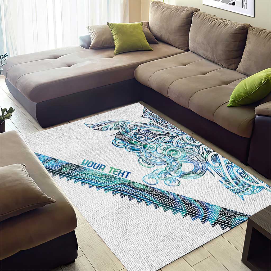 Kahui Whetu Paua shell Kowhaiwhai Taniko Personalised Area Rug Taniwha Maori Tribal Style