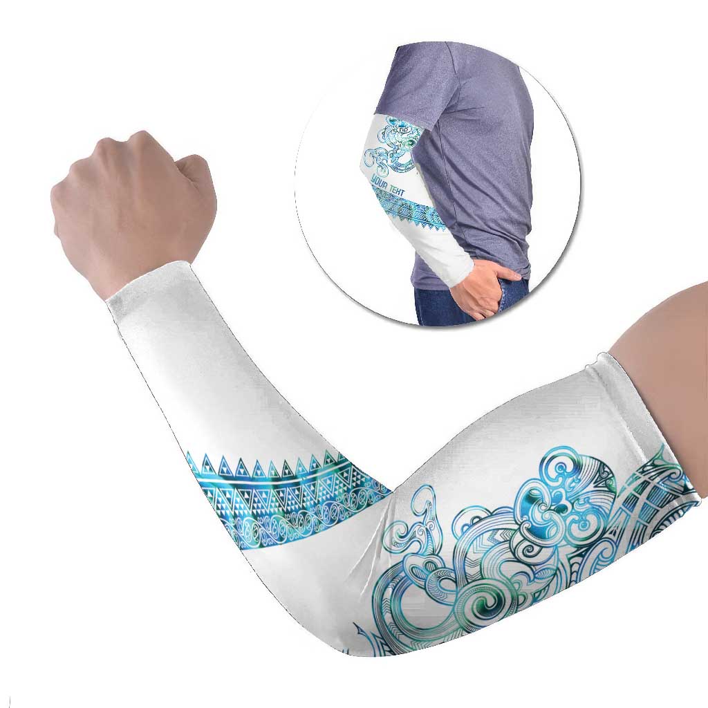 Kahui Whetu Paua shell Kowhaiwhai Taniko Personalised Arm Sleeves Taniwha Maori Tribal Style LT9 Set of 2 Blue - Polynesian Pride