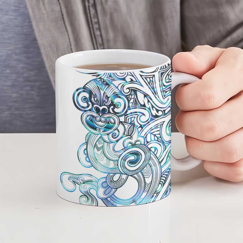 Kahui Whetu Paua shell Kowhaiwhai Taniko Personalised Ceramic Mug Taniwha Maori Tribal Style LT9 - Polynesian Pride