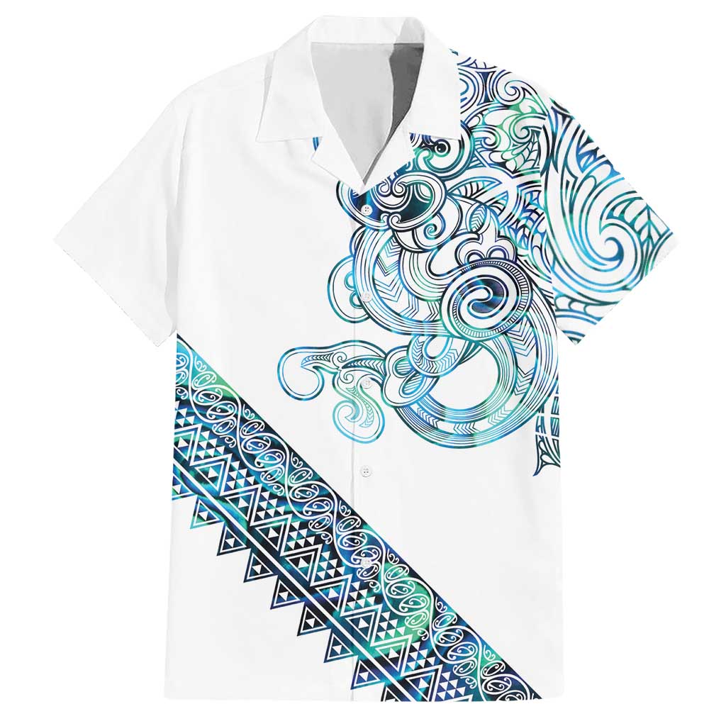 Kahui Whetu Paua shell Kowhaiwhai Taniko Personalised Hawaiian Shirt Taniwha Maori Tribal Style