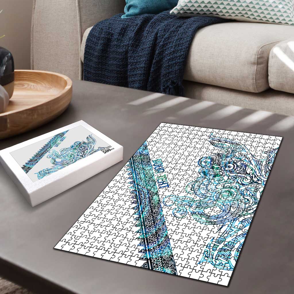 Kahui Whetu Paua shell Kowhaiwhai Taniko Personalised Puzzle Taniwha Maori Tribal Style LT9 - Polynesian Pride