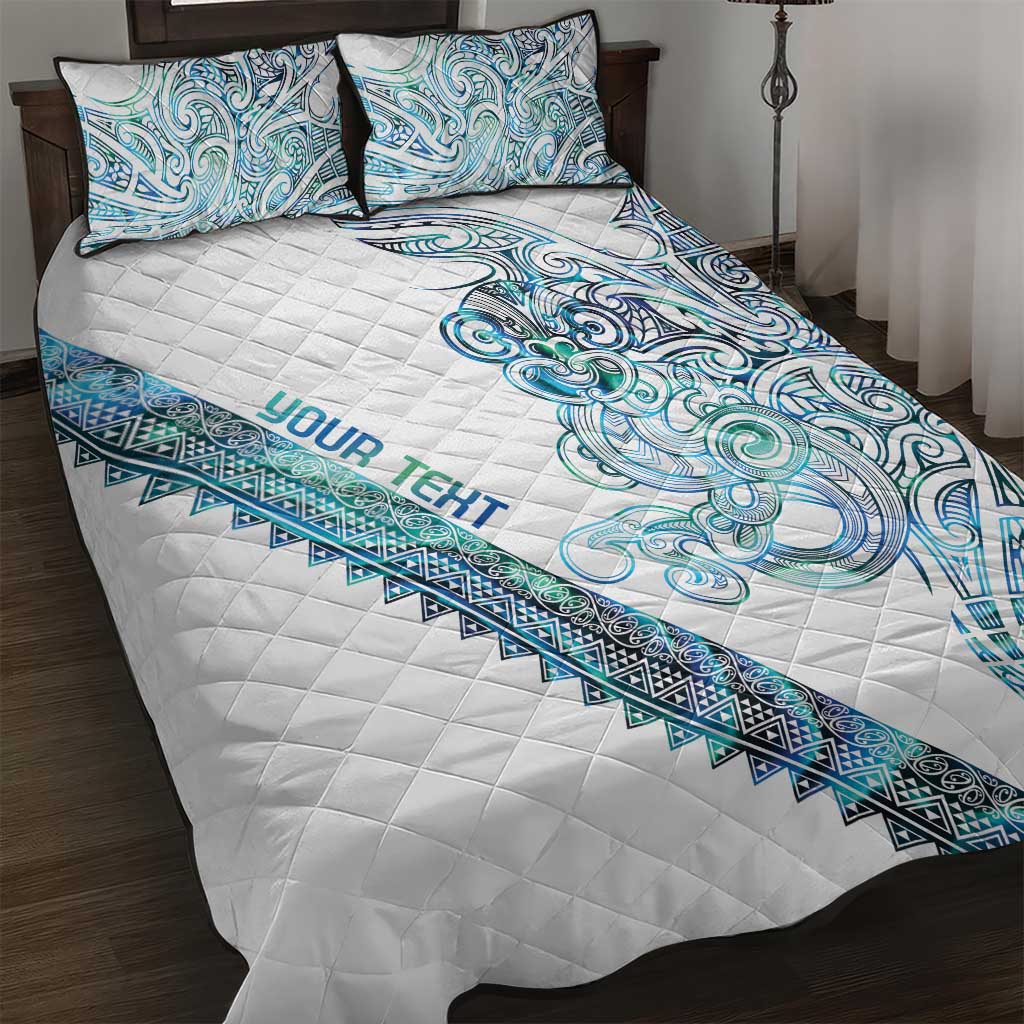 Kahui Whetu Paua shell Kowhaiwhai Taniko Personalised Quilt Bed Set Taniwha Maori Tribal Style