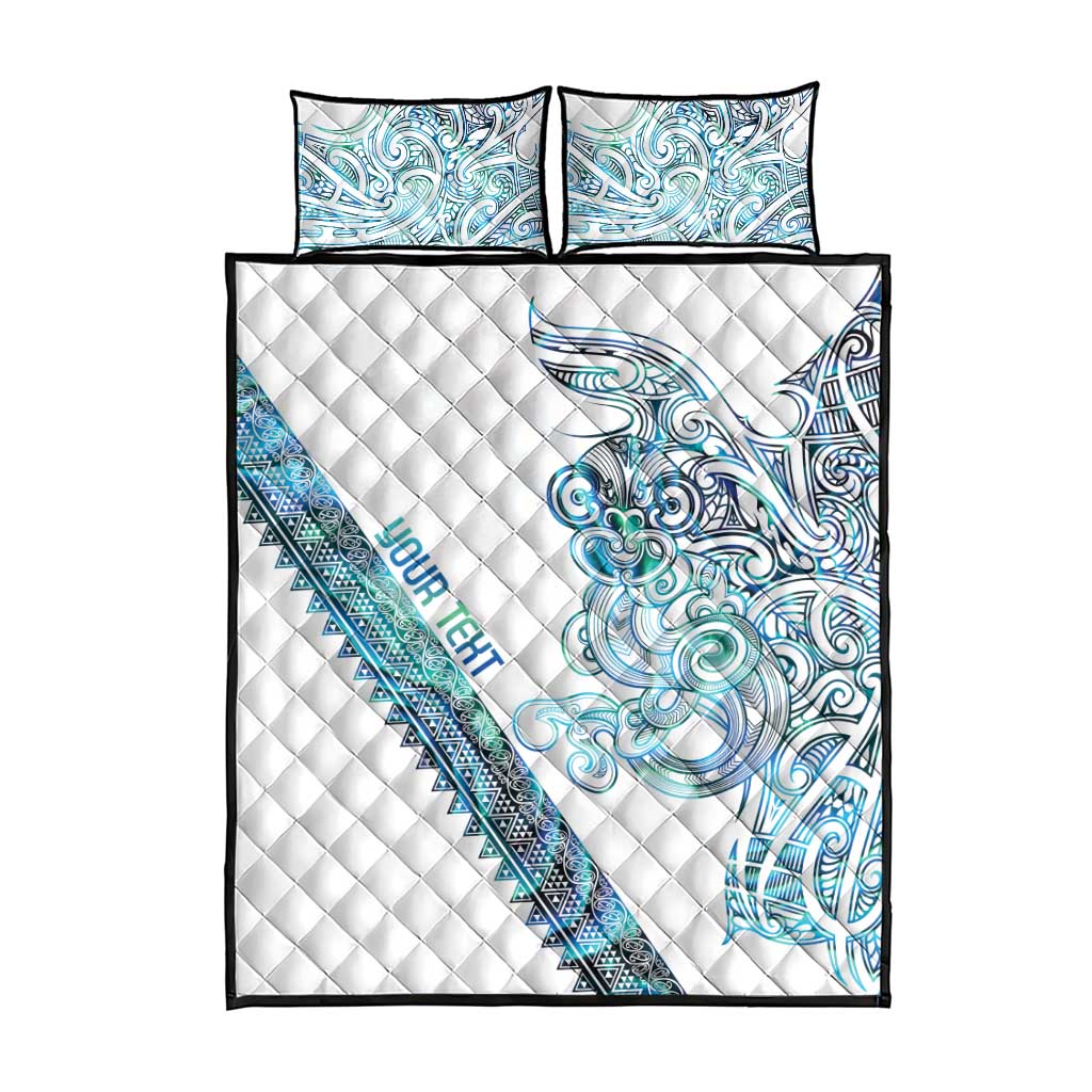 Kahui Whetu Paua shell Kowhaiwhai Taniko Personalised Quilt Bed Set Taniwha Maori Tribal Style