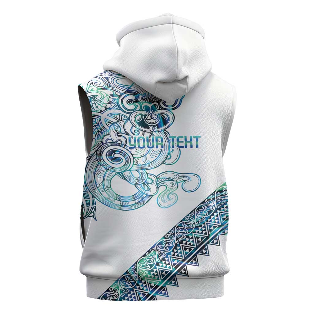 Kahui Whetu Paua shell Kowhaiwhai Taniko Personalised Sleeveless Hoodie Taniwha Maori Tribal Style