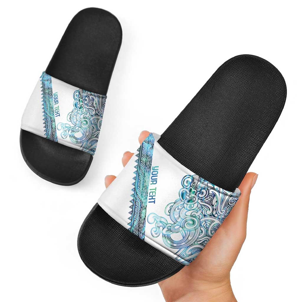 Kahui Whetu Paua shell Kowhaiwhai Taniko Personalised Slide Sandals Taniwha Maori Tribal Style