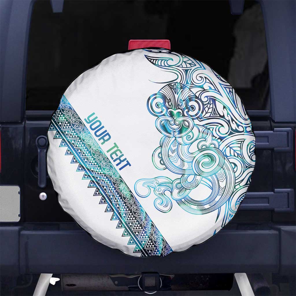Kahui Whetu Paua shell Kowhaiwhai Taniko Personalised Spare Tire Cover Taniwha Maori Tribal Style LT9 No hole Blue - Polynesian Pride