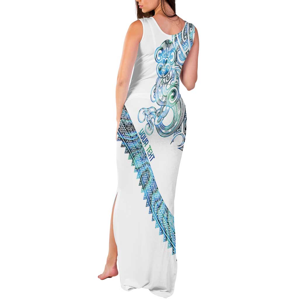 Kahui Whetu Paua shell Kowhaiwhai Taniko Personalised Tank Maxi Dress Taniwha Maori Tribal Style