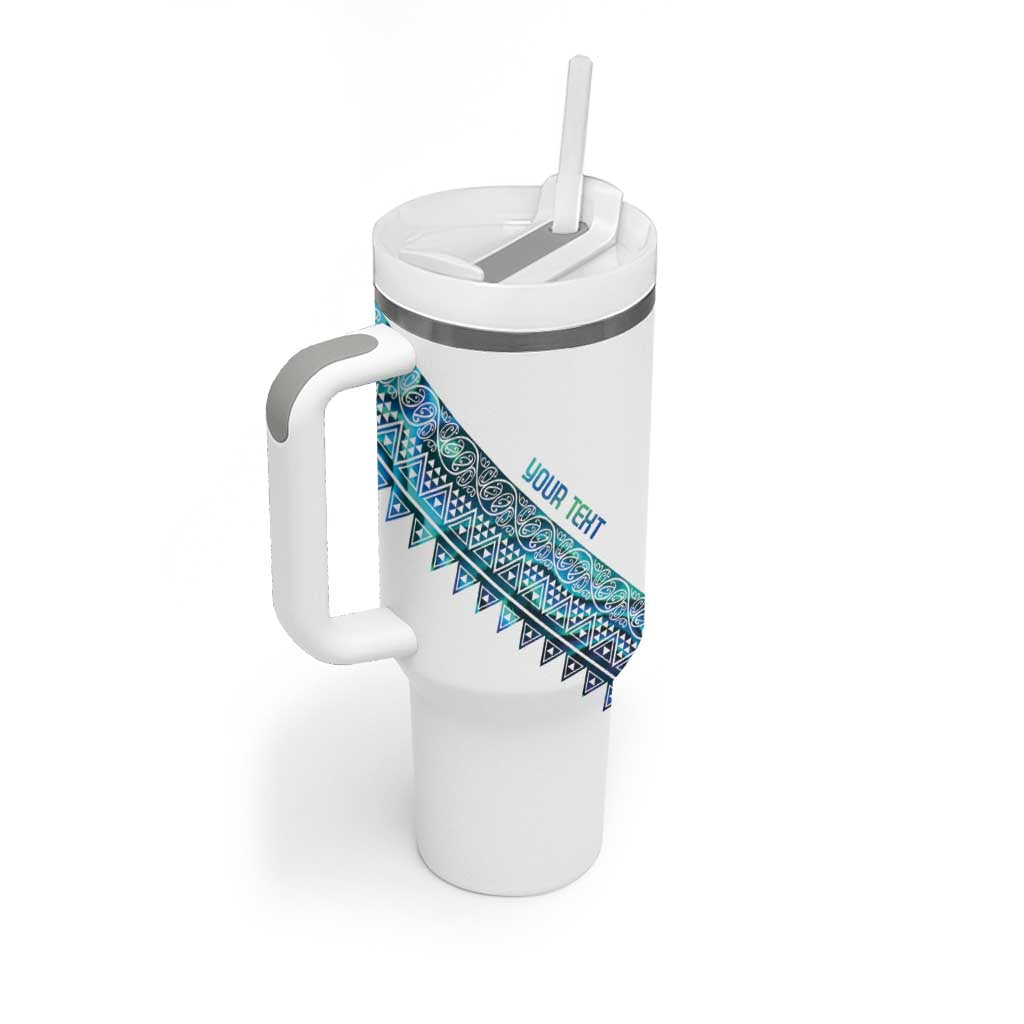 Kahui Whetu Paua shell Kowhaiwhai Taniko Personalised Tumbler With Handle Taniwha Maori Tribal Style LT9 - Polynesian Pride