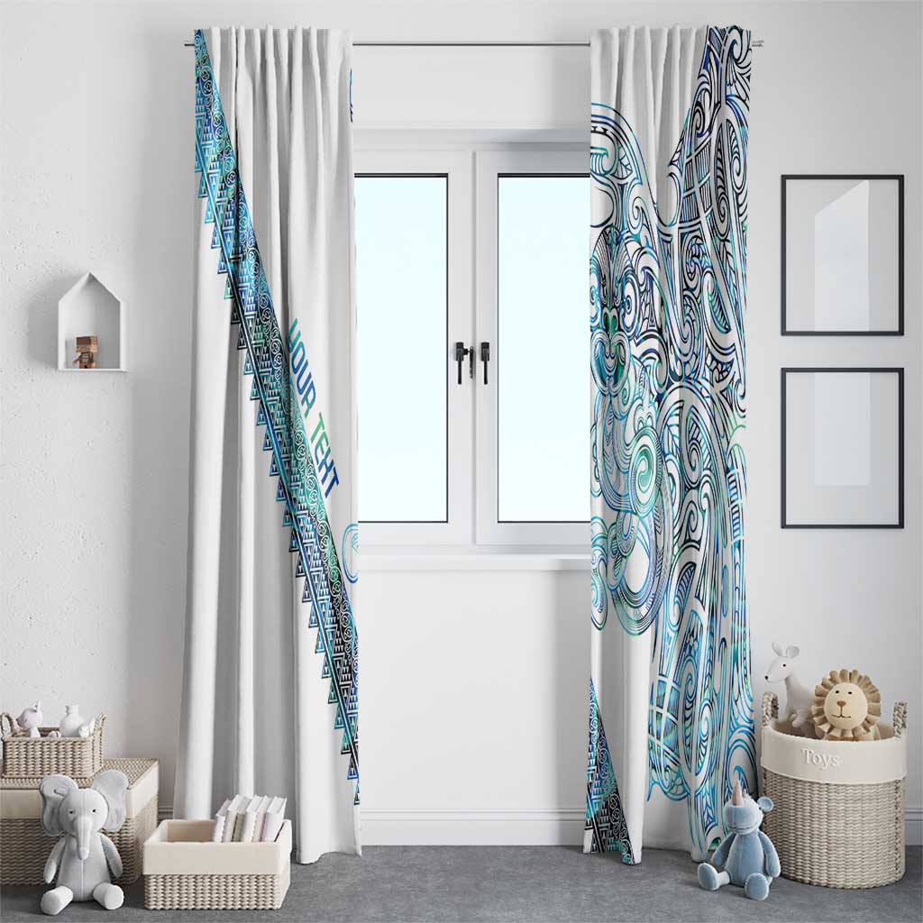 Kahui Whetu Paua shell Kowhaiwhai Taniko Personalised Window Curtain Taniwha Maori Tribal Style