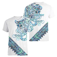 Kahui Whetu Paua shell Kowhaiwhai Taniko Personalised Women V-Neck T-Shirt Taniwha Maori Tribal Style