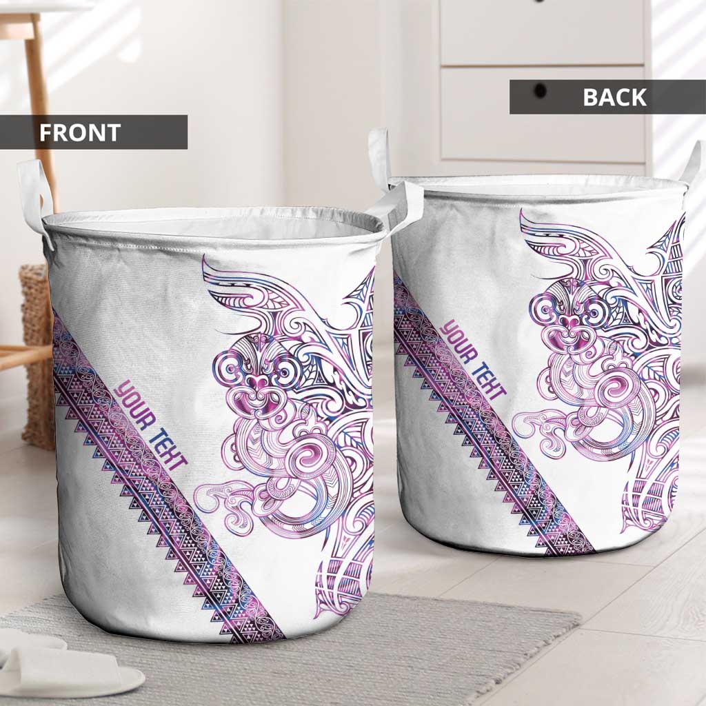 Mawhero Paua shell Kowhaiwhai Taniko Personalised Laundry Basket Taniwha Maori Tribal Style LT9 - Polynesian Pride