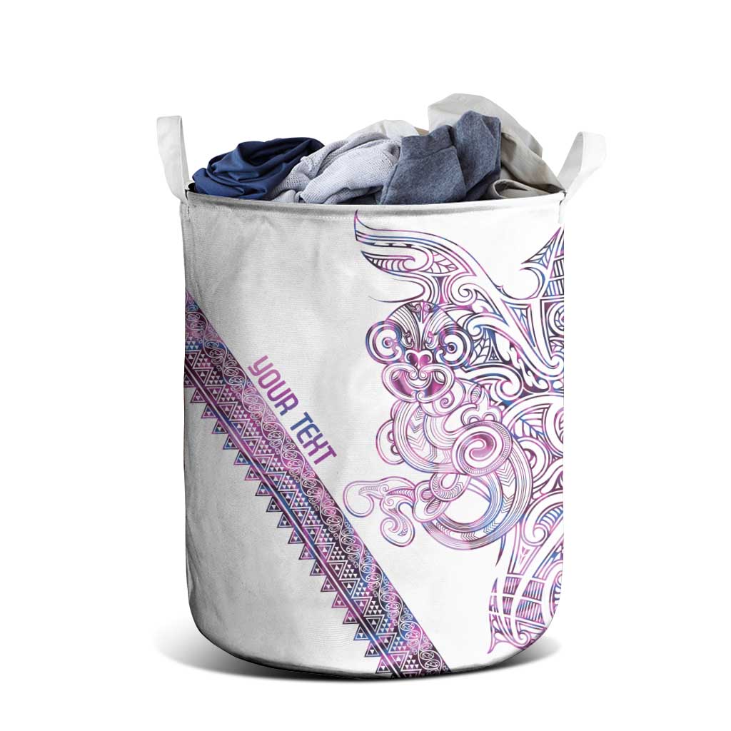 Mawhero Paua shell Kowhaiwhai Taniko Personalised Laundry Basket Taniwha Maori Tribal Style LT9 - Polynesian Pride