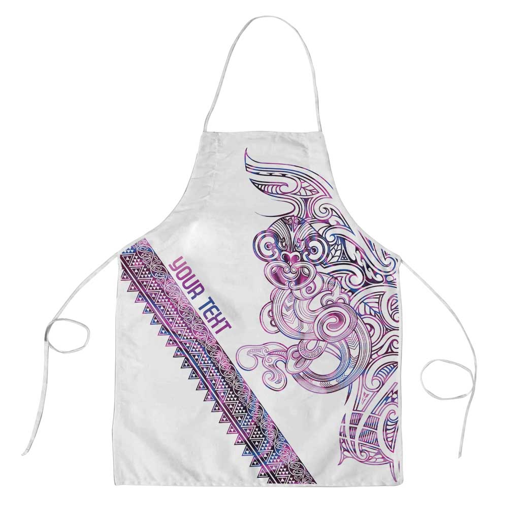 Mawhero Paua shell Kowhaiwhai Taniko Personalised Apron Taniwha Maori Tribal Style LT9 Pink - Polynesian Pride