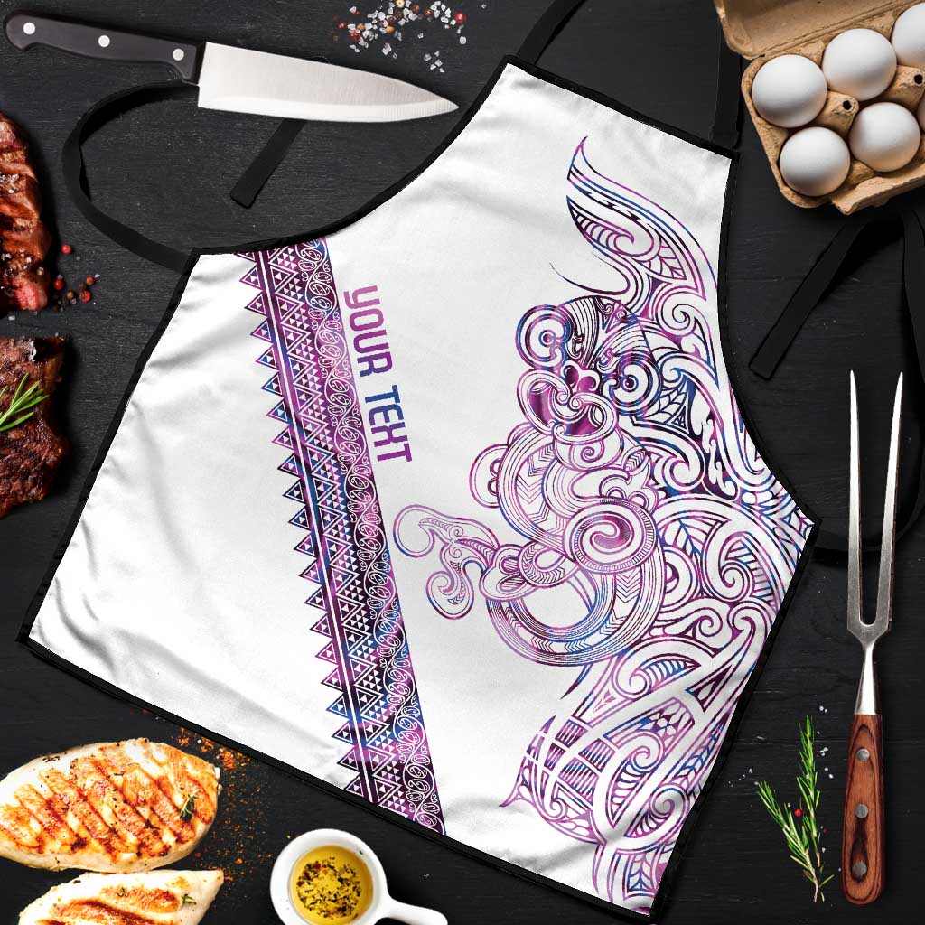 Mawhero Paua shell Kowhaiwhai Taniko Personalised Apron Taniwha Maori Tribal Style LT9 Pink - Polynesian Pride