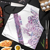 Mawhero Paua shell Kowhaiwhai Taniko Personalised Apron Taniwha Maori Tribal Style LT9 Pink - Polynesian Pride