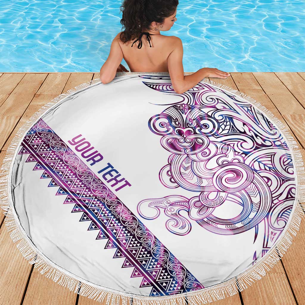 Mawhero Paua shell Kowhaiwhai Taniko Personalised Beach Blanket Taniwha Maori Tribal Style LT9 - Polynesian Pride