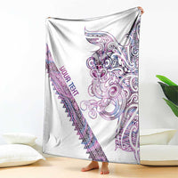 Mawhero Paua shell Kowhaiwhai Taniko Personalised Blanket Taniwha Maori Tribal Style LT9 - Polynesian Pride