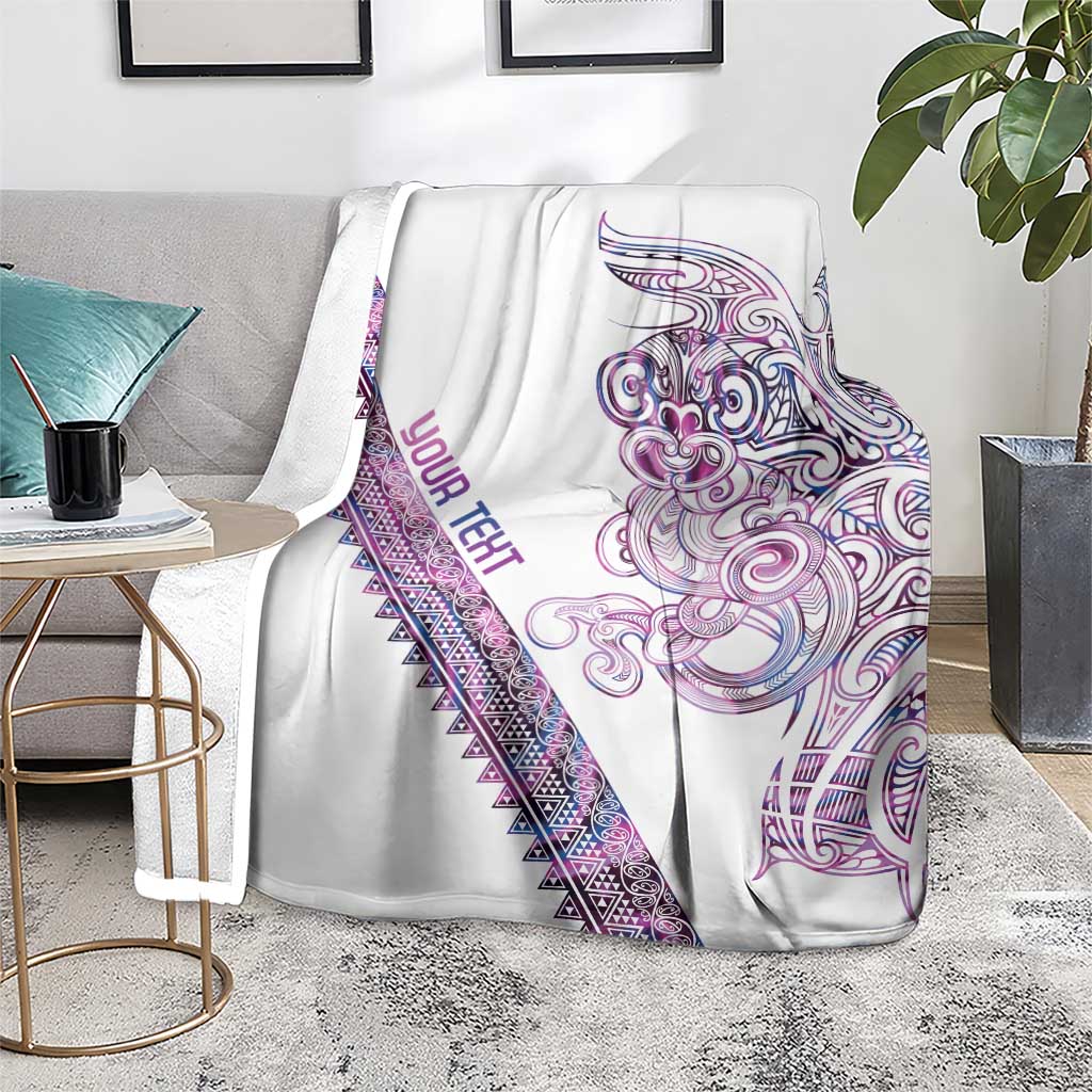 Mawhero Paua shell Kowhaiwhai Taniko Personalised Blanket Taniwha Maori Tribal Style LT9 - Polynesian Pride