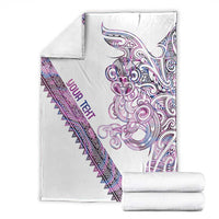 Mawhero Paua shell Kowhaiwhai Taniko Personalised Blanket Taniwha Maori Tribal Style LT9 - Polynesian Pride