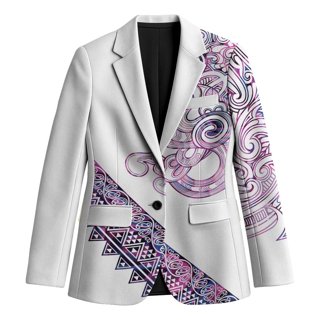 Mawhero Paua shell Kowhaiwhai Taniko Personalised Blazer Taniwha Maori Tribal Style LT9 Unisex Pink - Polynesian Pride