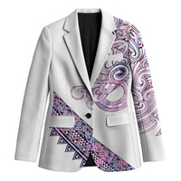 Mawhero Paua shell Kowhaiwhai Taniko Personalised Blazer Taniwha Maori Tribal Style LT9 Unisex Pink - Polynesian Pride