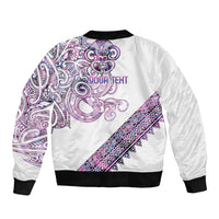 Mawhero Paua shell Kowhaiwhai Taniko Personalised Bomber Jacket Taniwha Maori Tribal Style LT9 - Polynesian Pride