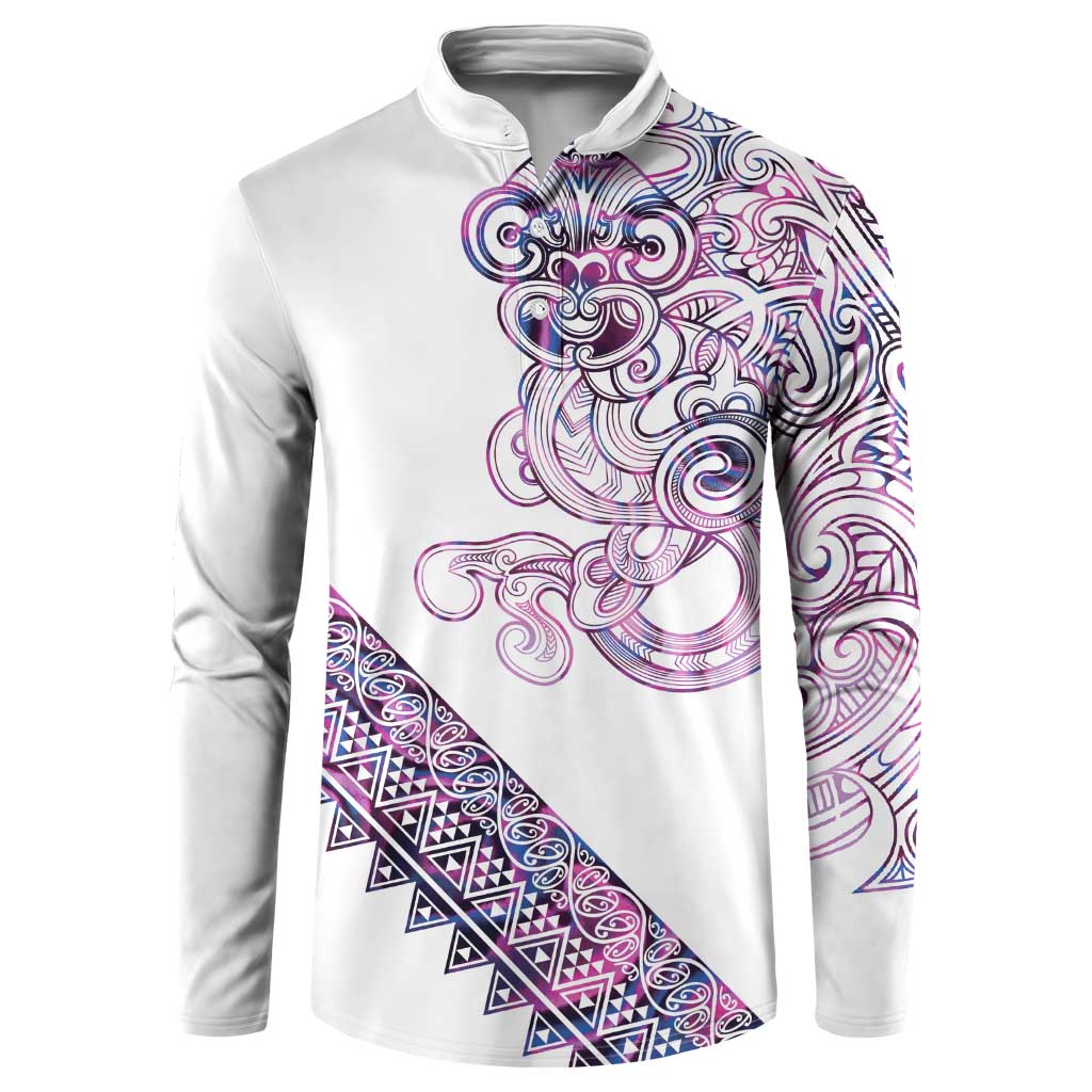 Mawhero Paua shell Kowhaiwhai Taniko Personalised Button Sweatshirt Taniwha Maori Tribal Style LT9 Pink - Polynesian Pride