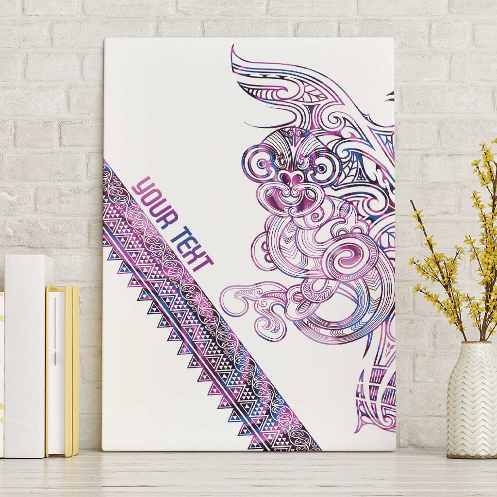 Mawhero Paua shell Kowhaiwhai Taniko Personalised Canvas Wall Art Taniwha Maori Tribal Style LT9 Without Frame Pink - Polynesian Pride