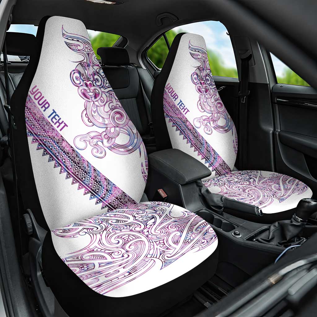 Mawhero Paua shell Kowhaiwhai Taniko Personalised Car Seat Cover Taniwha Maori Tribal Style LT9 One Size Pink - Polynesian Pride