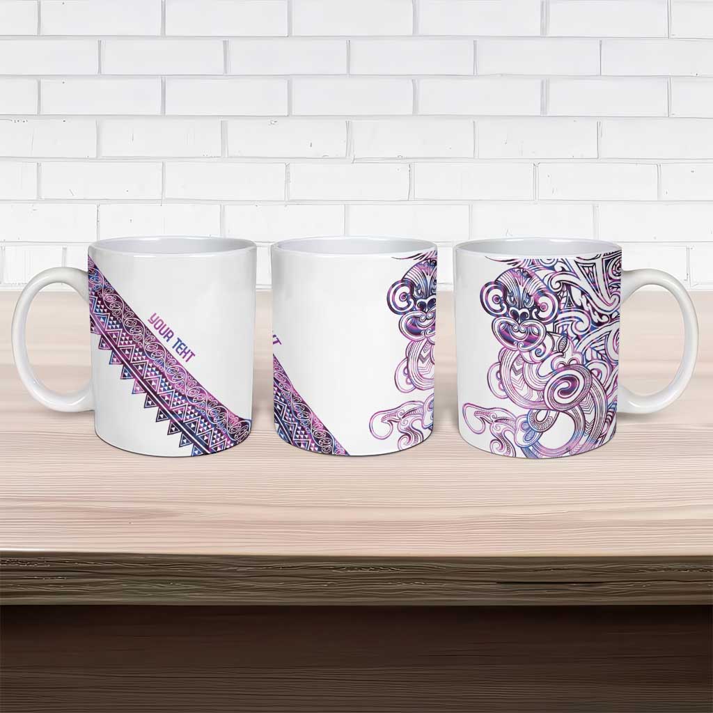 Mawhero Paua shell Kowhaiwhai Taniko Personalised Ceramic Mug Taniwha Maori Tribal Style LT9 - Polynesian Pride