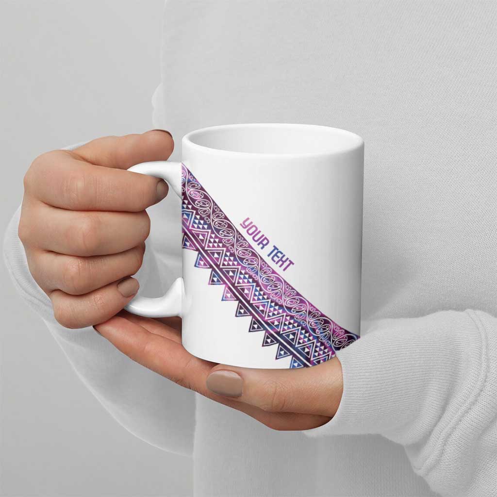 Mawhero Paua shell Kowhaiwhai Taniko Personalised Ceramic Mug Taniwha Maori Tribal Style LT9 - Polynesian Pride