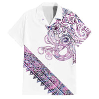 Mawhero Paua shell Kowhaiwhai Taniko Personalised Family Matching Off Shoulder Maxi Dress and Hawaiian Shirt Taniwha Maori Tribal Style