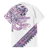 Mawhero Paua shell Kowhaiwhai Taniko Personalised Family Matching Off Shoulder Short Dress and Hawaiian Shirt Taniwha Maori Tribal Style
