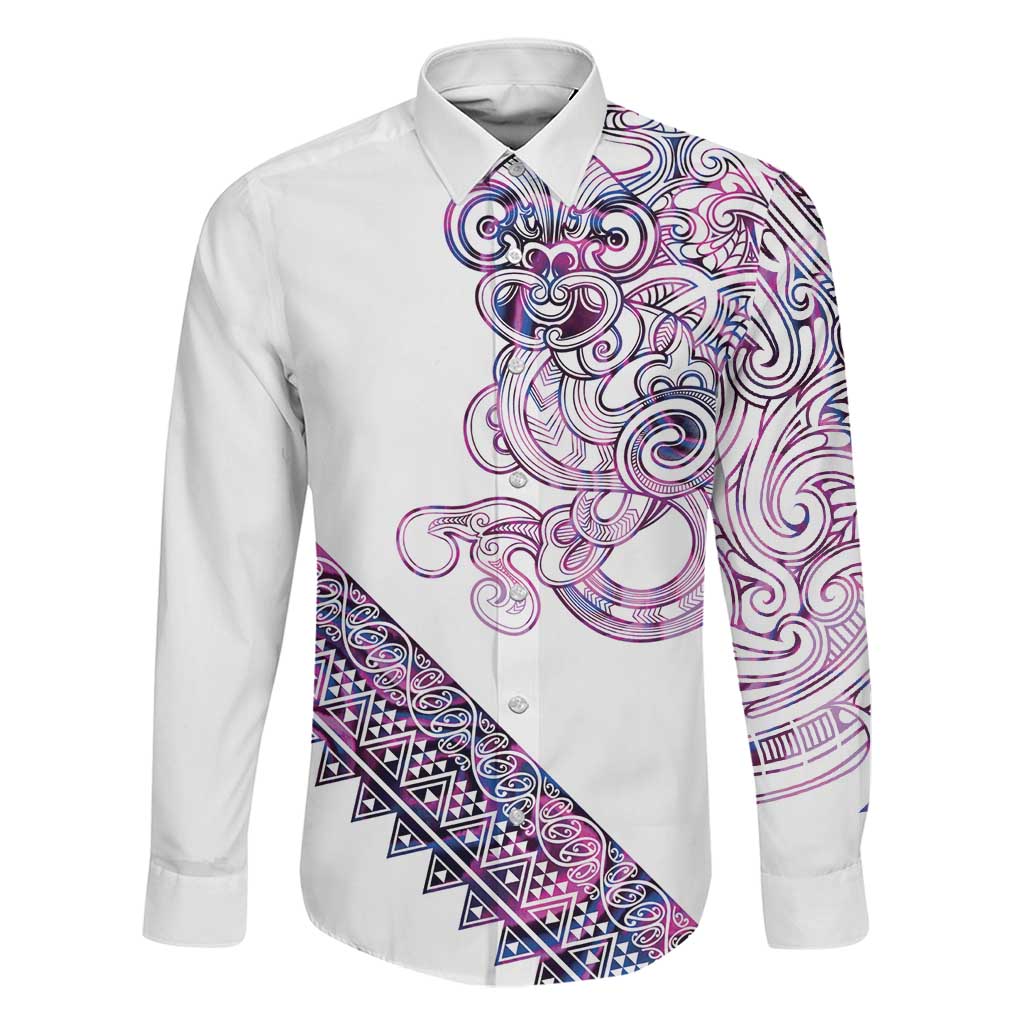 Mawhero Paua shell Kowhaiwhai Taniko Personalised Family Matching Puletasi and Hawaiian Shirt Taniwha Maori Tribal Style