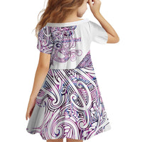 Mawhero Paua shell Kowhaiwhai Taniko Personalised Family Matching Short Sleeve Bodycon Dress and Hawaiian Shirt Taniwha Maori Tribal Style