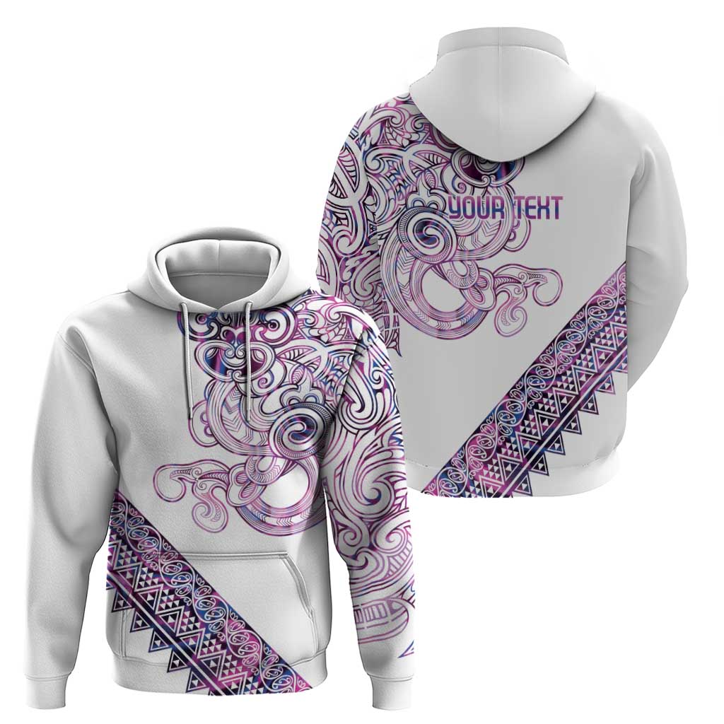 Mawhero Paua shell Kowhaiwhai Taniko Personalised Hoodie Taniwha Maori Tribal Style