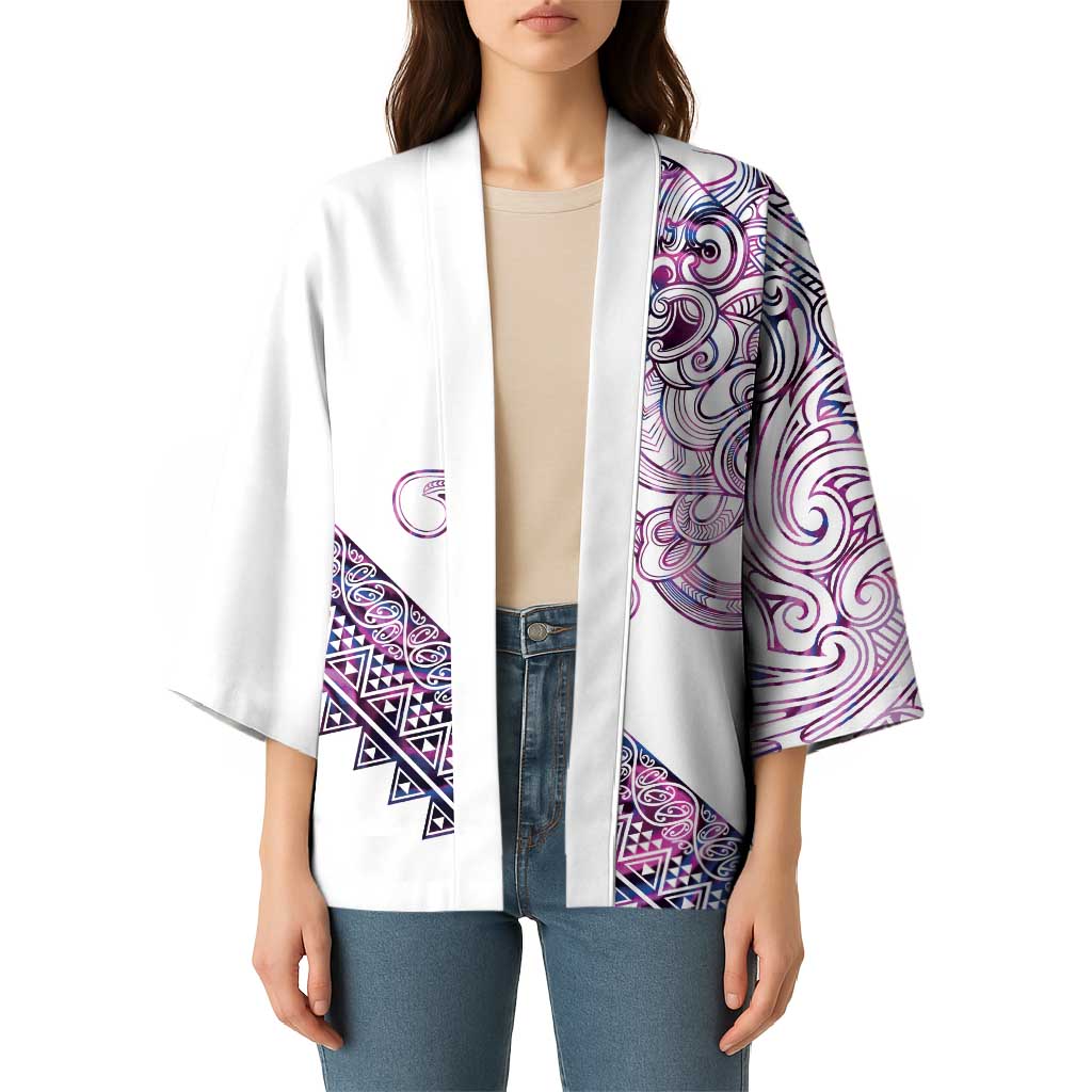 Mawhero Paua shell Kowhaiwhai Taniko Personalised Kimono Taniwha Maori Tribal Style