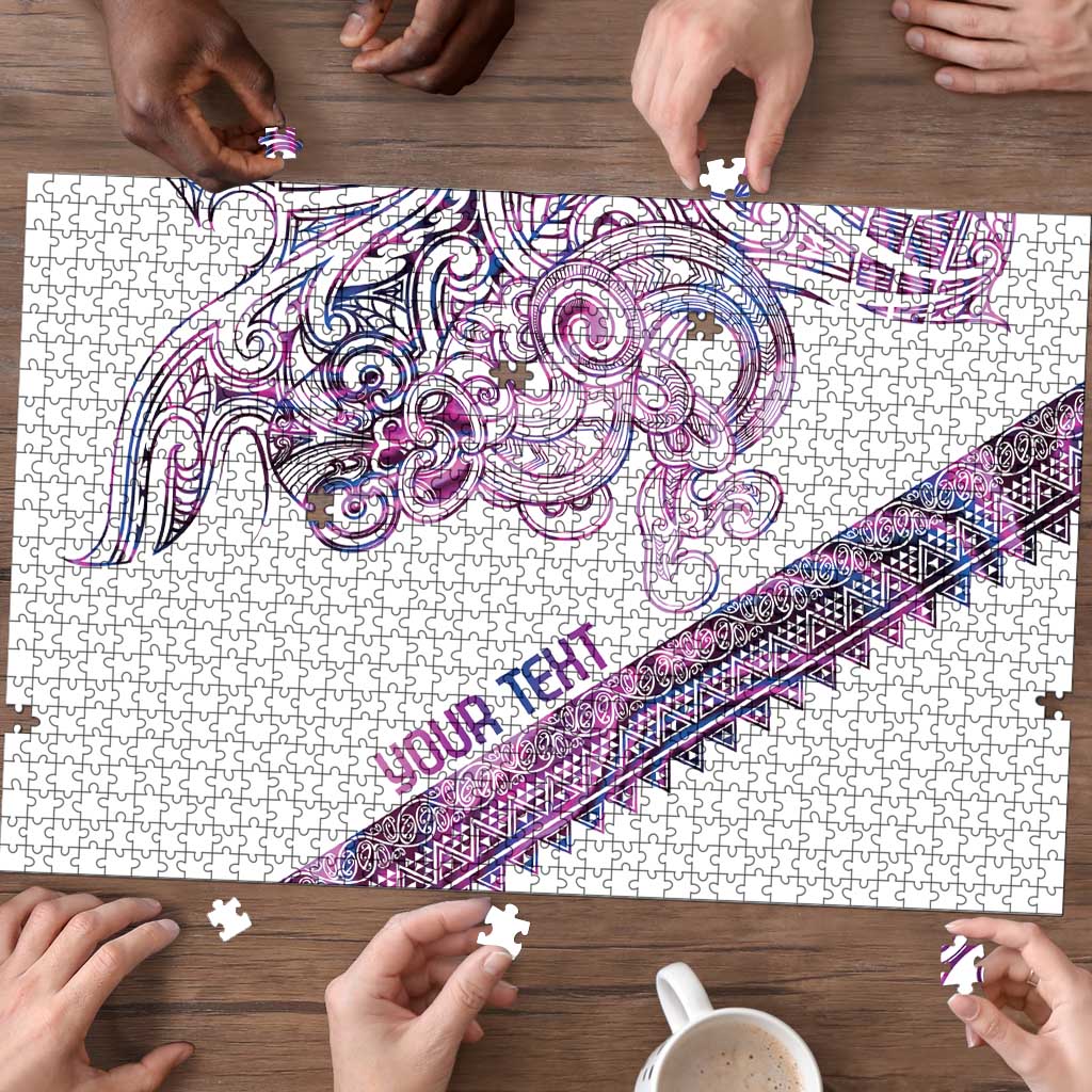 Mawhero Paua shell Kowhaiwhai Taniko Personalised Puzzle Taniwha Maori Tribal Style LT9 - Polynesian Pride