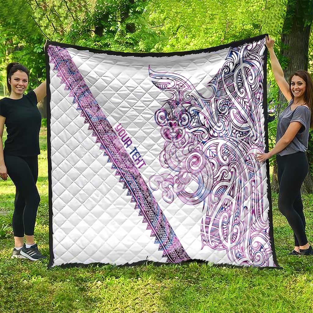 Mawhero Paua shell Kowhaiwhai Taniko Personalised Quilt Taniwha Maori Tribal Style