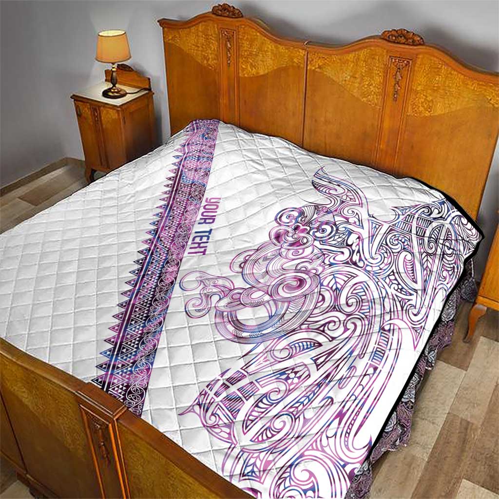 Mawhero Paua shell Kowhaiwhai Taniko Personalised Quilt Taniwha Maori Tribal Style