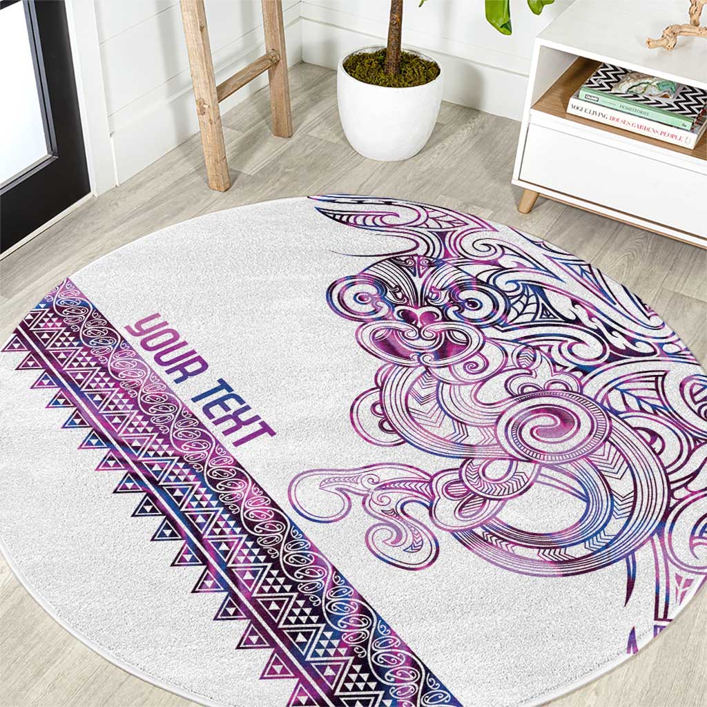 Mawhero Paua shell Kowhaiwhai Taniko Personalised Round Carpet Taniwha Maori Tribal Style LT9 Pink - Polynesian Pride