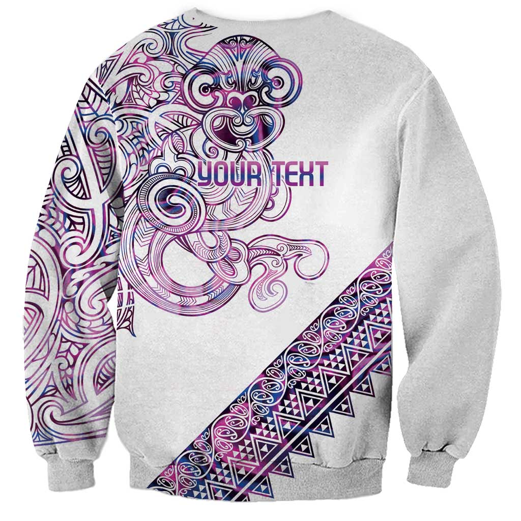 Mawhero Paua shell Kowhaiwhai Taniko Personalised Sweatshirt Taniwha Maori Tribal Style LT9 - Polynesian Pride