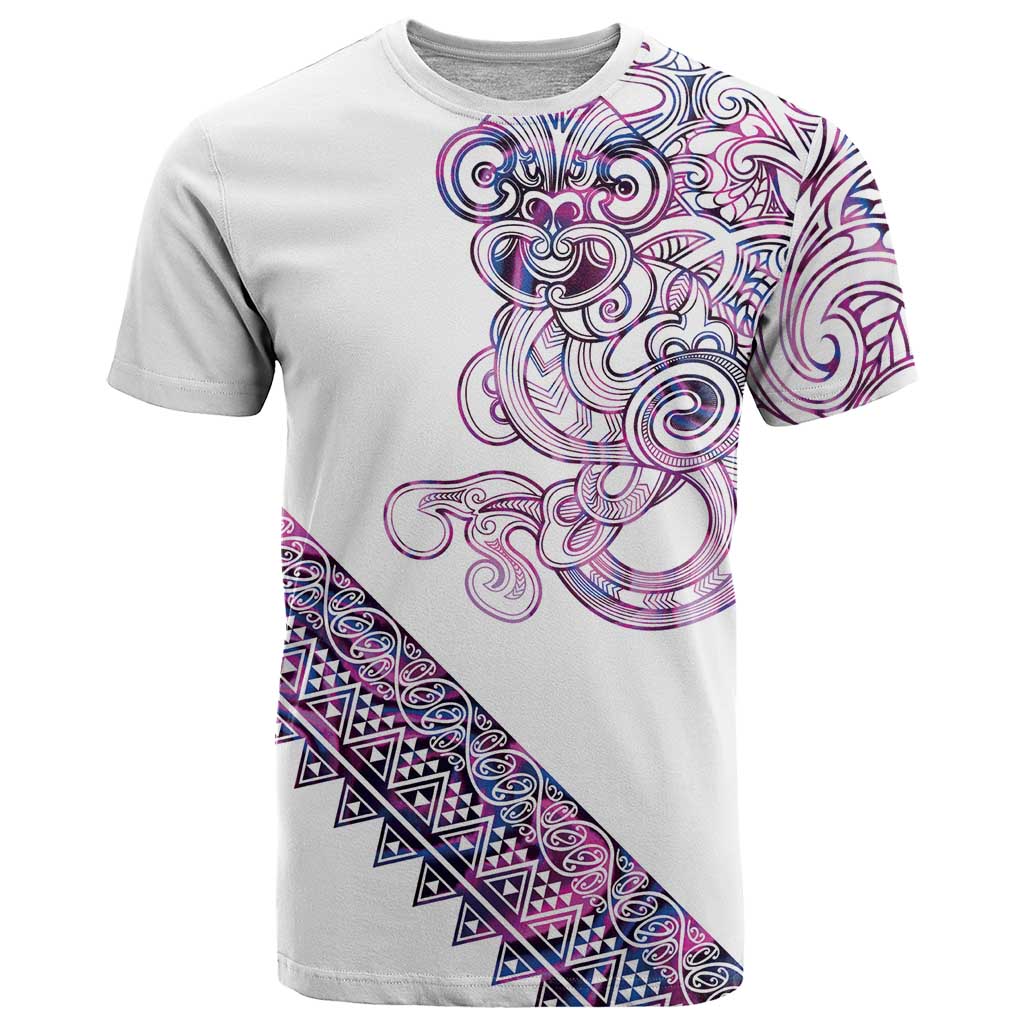 Mawhero Paua shell Kowhaiwhai Taniko Personalised T Shirt Taniwha Maori Tribal Style LT9 Pink - Polynesian Pride