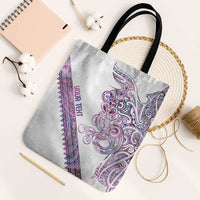 Mawhero Paua shell Kowhaiwhai Taniko Personalised Tote Bag Taniwha Maori Tribal Style LT9 Black Strap One Size Pink - Polynesian Pride