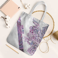 Mawhero Paua shell Kowhaiwhai Taniko Personalised Tote Bag Taniwha Maori Tribal Style LT9 White Strap One Size Pink - Polynesian Pride