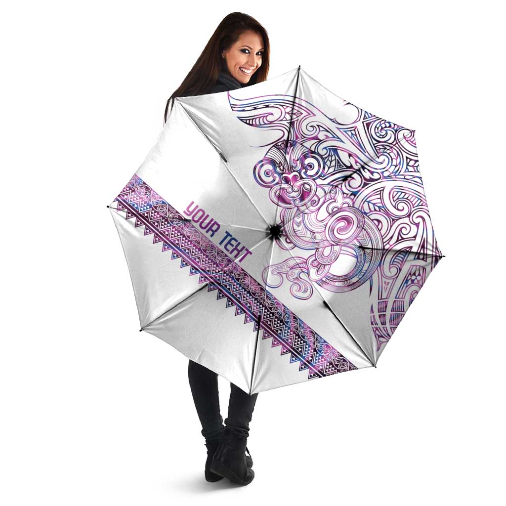 Mawhero Paua shell Kowhaiwhai Taniko Personalised Umbrella Taniwha Maori Tribal Style